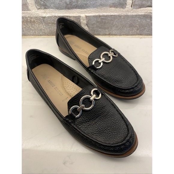Anne Klein Iflex Black Leather Loafers Size 8.5 M - Picture 1 of 7
